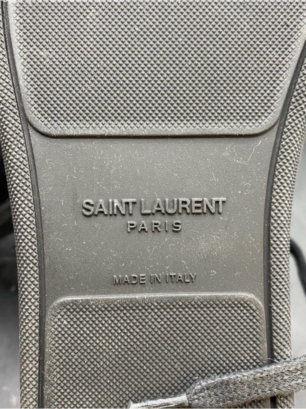 Saint Laurent Black Leather High-Top Sneakers with Gold Logo - Picture 5 of 7